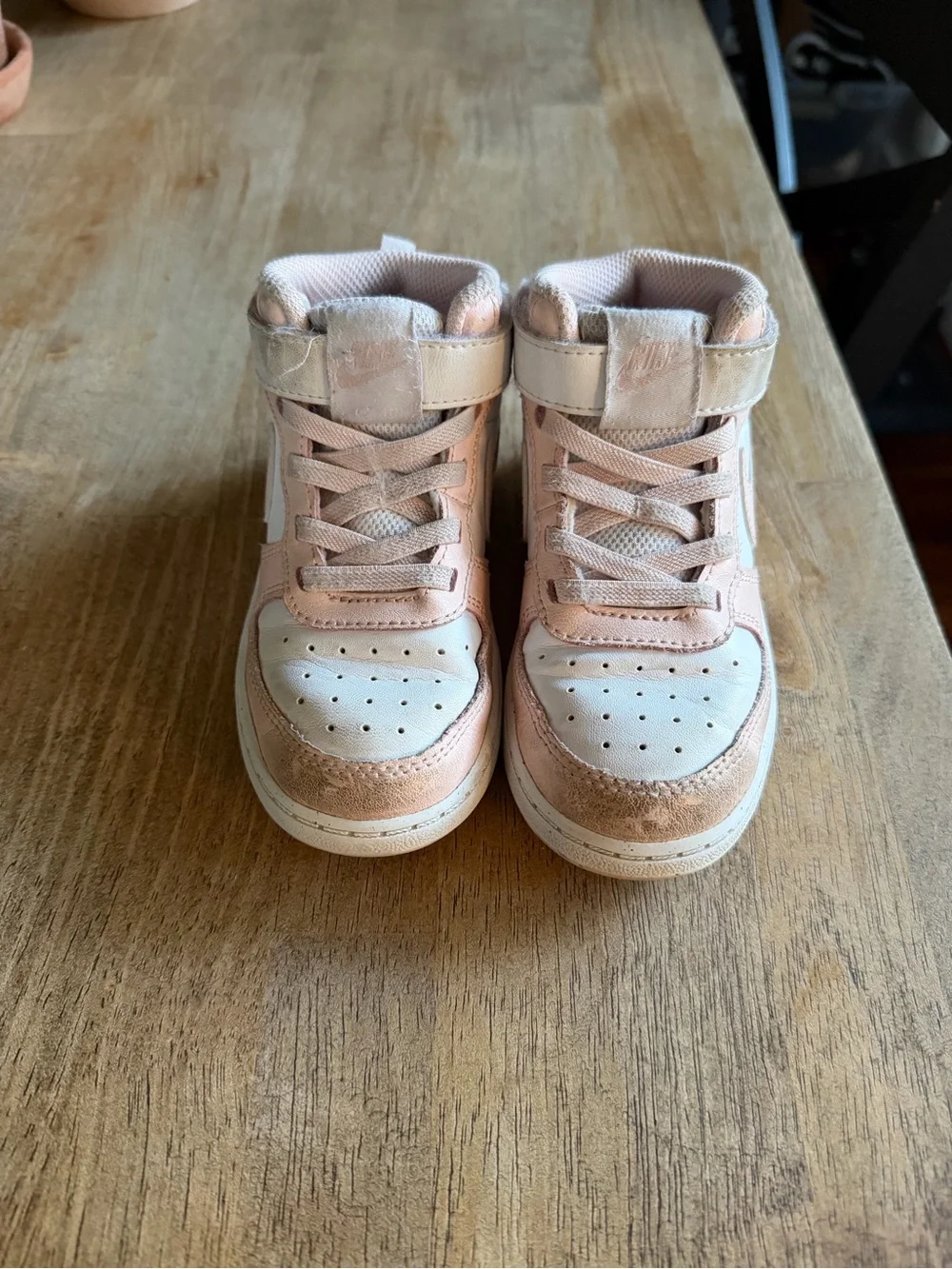 Nike Kids Mid-Top Sneakers in Pink and White